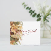 Retro sfeer bloemkunst Retouradreslabel RSVP Kaartje (Staand voorkant)