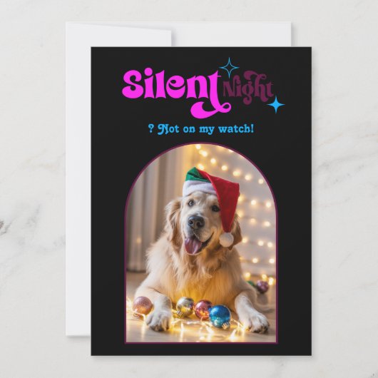 Retro Sfeer Grappige Retro Huisdier Hond Kerst Fot Feestdagenkaart (Voorkant)