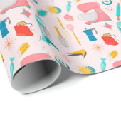 Retro Sfeer Keuken Decoratie Cadeaupapier (Rol Hoek)