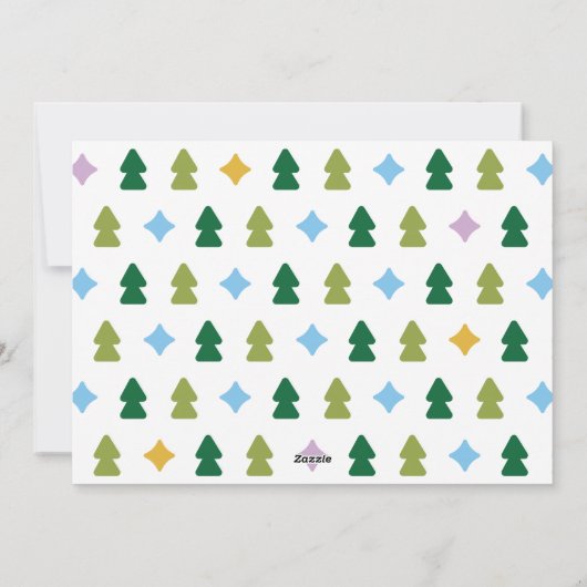 Retro Sfeer Multi-Kleur Kerstkaart (Achterkant)