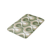 Retro Sfeer Sage Olijfgroen Beige Wit Badmat (Gekanteld)