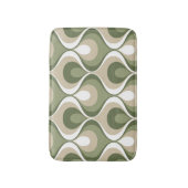 Retro Sfeer Sage Olijfgroen Beige Wit Badmat (Voorkant Verticaal)