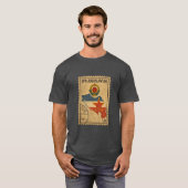 Retro SFR Joegoslavië Postzegel Design T-Shirt (Voorkant volledig)