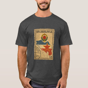 Retro SFR Joegoslavië Postzegel Design T-Shirt