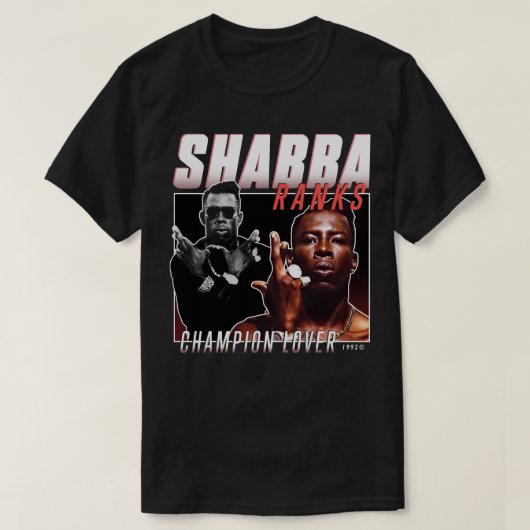 Retro  shabba Rank Champion Lover voor Mannen T-shirt (Design voorkant)