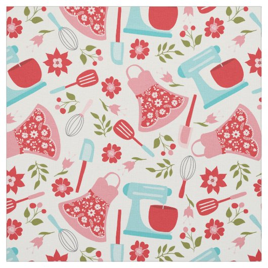 Retro Shabby Chic Kitchen Fabric Stof (Swatch)