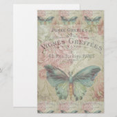 retro,shabby chic,vintage,country rustic,florals,b briefpapier (Voorkant / Achterkant)