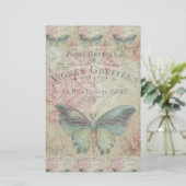 retro,shabby chic,vintage,country rustic,florals,b briefpapier (Staand voorkant)