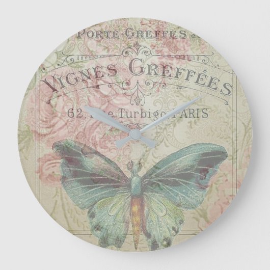 retro,shabby chic,vintage,country rustic,florals,b grote klok (Voorkant)