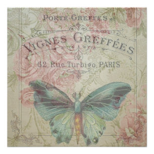 retro,shabby chic,vintage,country rustic,florals,b perfect poster