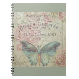 retro,shabbykic,,landrustiek,floralen notitieboek