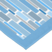 Retro Shades of Blue Geometric Design Pattern Tafelkleed (Gekanteld)
