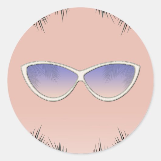 Retro Shades Zonnebril Sweet 16 Pool Party Ronde Sticker (Voorkant)