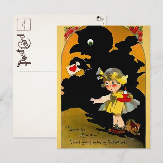 Retro Shadow Valentijnsdag Briefkaart (Voorkant / Achterkant)