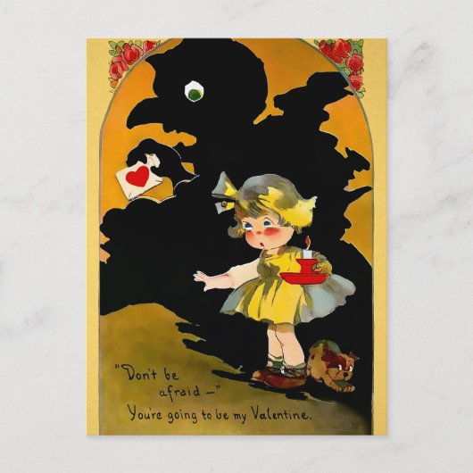 Retro Shadow Valentijnsdag Briefkaart (Voorkant)