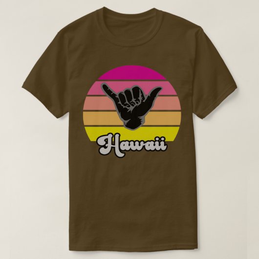 Retro Shaka Aloha Hawaiian Hang Handje T-shirt (Design voorkant)