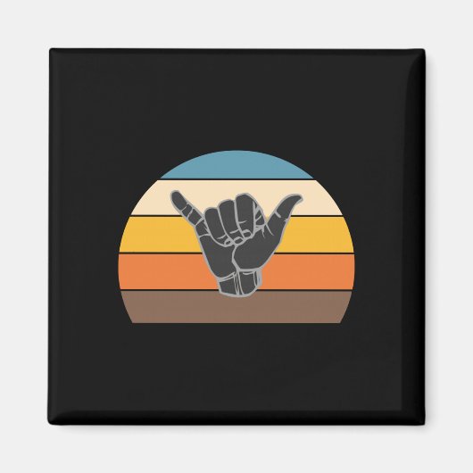 Retro shaka hand surf teken - cool surfer_surf magneet (Voorkant)