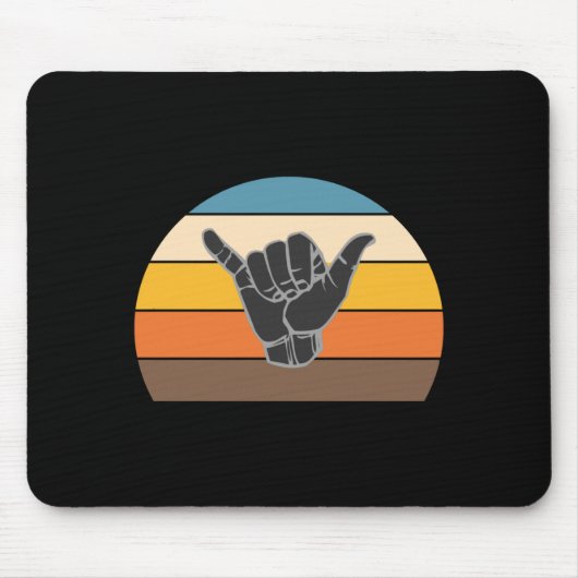 Retro shaka hand surf teken - cool surfer_surf muismat (Voorkant)