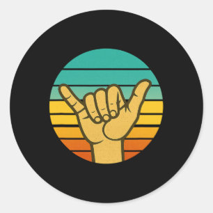 Retro Shakasurf Bord Cool Vintage Surfersurfen Sti Ronde Sticker