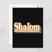 Retro Shalom Hebrew Peace & Harmony Jewish Gift Briefkaart (Voorkant / Achterkant)