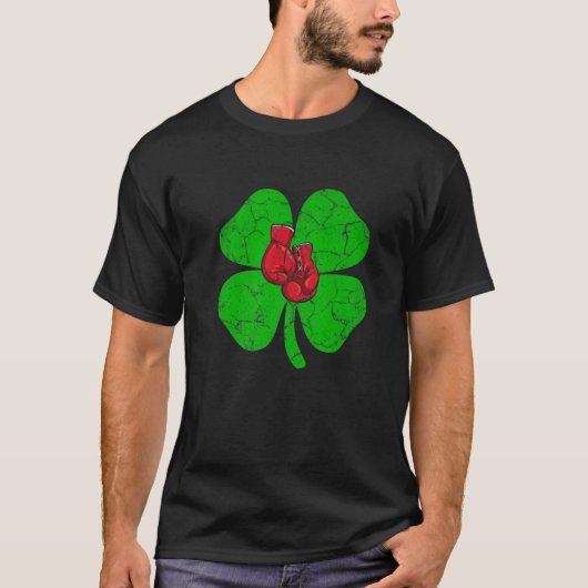Retro Shamrock Boxing St.Patrick Day Player Irish T-shirt (Voorkant)