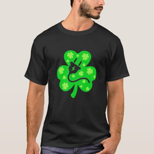 Retro Shamrock Electricia St. Patrick Day Irish Co T-shirt (Voorkant)