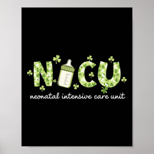 Retro Shamrock Nicu-verpleegster Fijne St. Patrick Poster