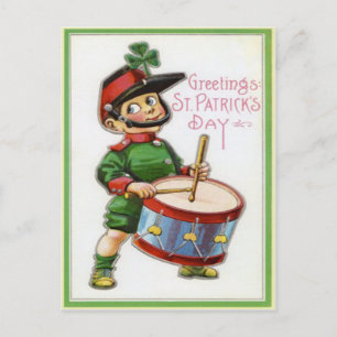 Retro Shamrock Soldier St Patrick's Day Briefkaart