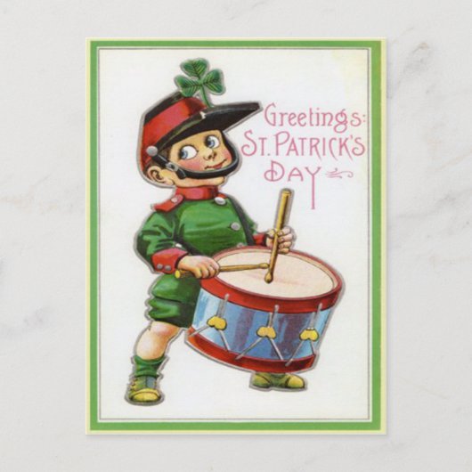  Retro Shamrock Soldier St Patrick's Day Briefkaart (Voorkant)