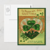 Retro Shamrock St Patrick's Wenskaart Briefkaart (Voorkant / Achterkant)