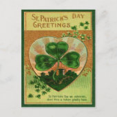 Retro Shamrock St Patrick's Wenskaart Briefkaart (Voorkant)