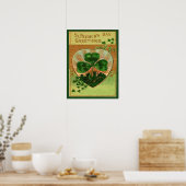 Retro Shamrock St Patrick's Wenskaart Poster (Keuken)