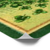 Retro Shamrock St Patrick's Wenskaart Poster (Hoek)