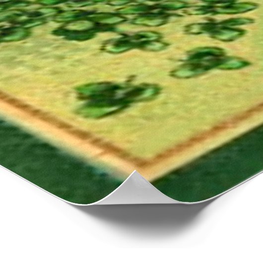 Retro Shamrock St Patrick's Wenskaart Poster (Hoek)