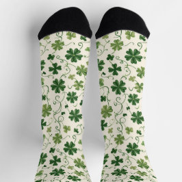 Retro Shamrock  Swirl Pattern Socks Sokken