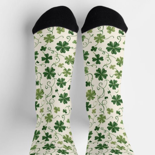 Retro Shamrock Swirl Pattern Socks Sokken (Top)