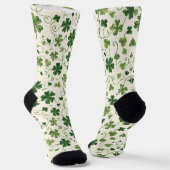 Retro Shamrock Swirl Pattern Socks Sokken (Gebogen)