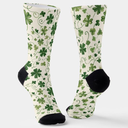 Retro Shamrock  Swirl Pattern Socks Sokken (Gebogen)