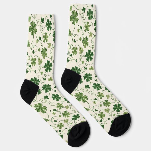 Retro Shamrock  Swirl Pattern Socks Sokken (Rechts)