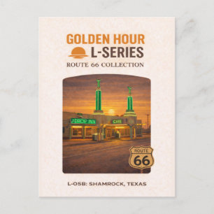 Retro Shamrock Texas Route 66 Landmark Kunst Feestdagenkaart