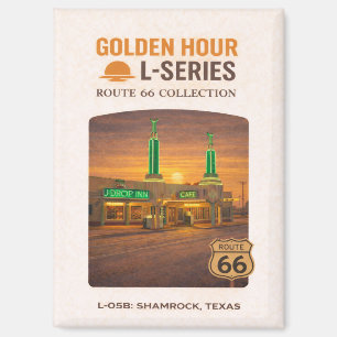 Retro Shamrock Texas Route 66 Landmark Kunst Magneet