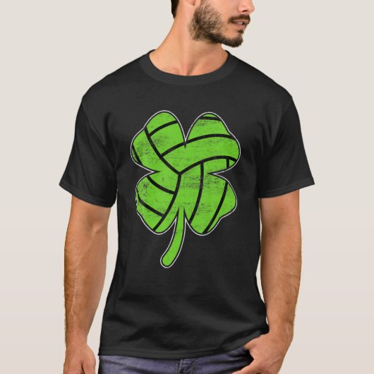 Retro Shamrock Volleyball Sport St. Patrick's Day T-shirt (Voorkant)