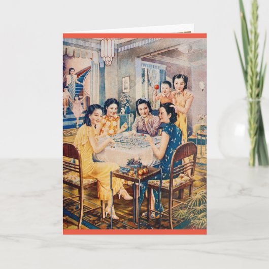 Retro Shanghai Advertising Mahjong Game  Kaart (Voorkant)