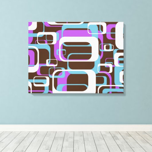 RETRO SHAPES PATTERN CANVAS AFDRUK (Insitu (Houten vloer))