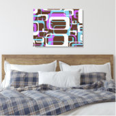 RETRO SHAPES PATTERN CANVAS AFDRUK (Insitu (Slaapkamer))
