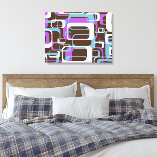 RETRO SHAPES PATTERN CANVAS AFDRUK (Insitu (Slaapkamer))