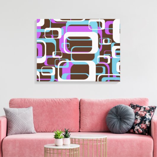 RETRO SHAPES PATTERN CANVAS AFDRUK (Insitu (Woonkamer))