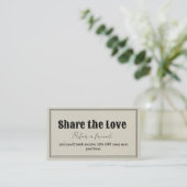  Retro Share The Love Reference Card Aanbevelingskaartje (Staand voorkant)
