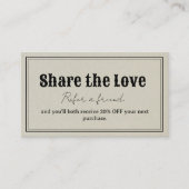  Retro Share The Love Reference Card Aanbevelingskaartje (Voorkant)