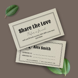  Retro Share The Love Reference Card Aanbevelingskaartje